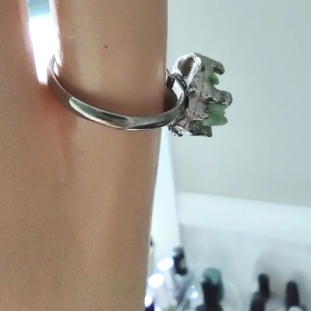 Jade Stone Colored Fashion Ring